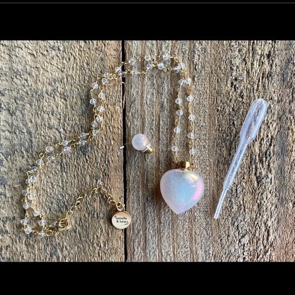 Aura Quartz Crystal Bottle Necklace